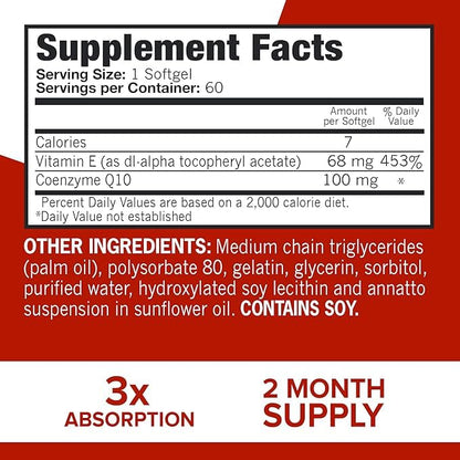 Qunol Ultra CoQ10 100mg Softgels- 3X Better Absorption Coenzyme Q10 Supplements - Antioxidant Supplement for Vascular and Heart Health & Energy Production - 5 Month Supply - 150 Count