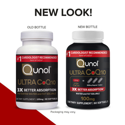 Qunol Ultra CoQ10 100mg Softgels- 3X Better Absorption Coenzyme Q10 Supplements - Antioxidant Supplement for Vascular and Heart Health & Energy Production - 5 Month Supply - 150 Count