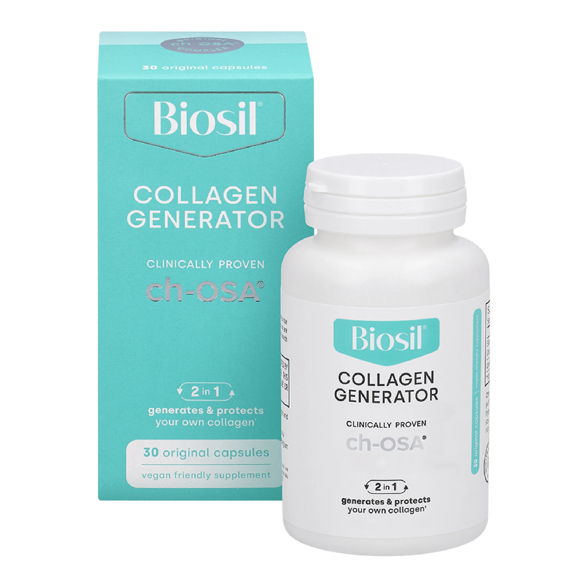 Biosil Collagen Generator - 120 Original Capsules - with Patented ch-OSA Complex - Generates & Protects Your Own Collagen - GMO Free - 60-Day Supply
