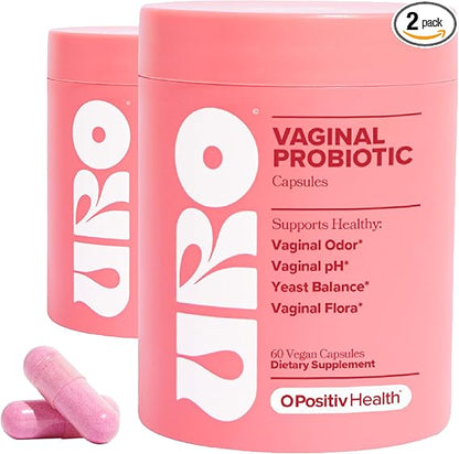 URO Vaginal Probiotics for Women pH Balance with Prebiotics & Lactobacillus Probiotic Blend - Women's Vaginal Health Supplement - Promote Healthy Vaginal Odor & Vaginal Flora, 60 Count